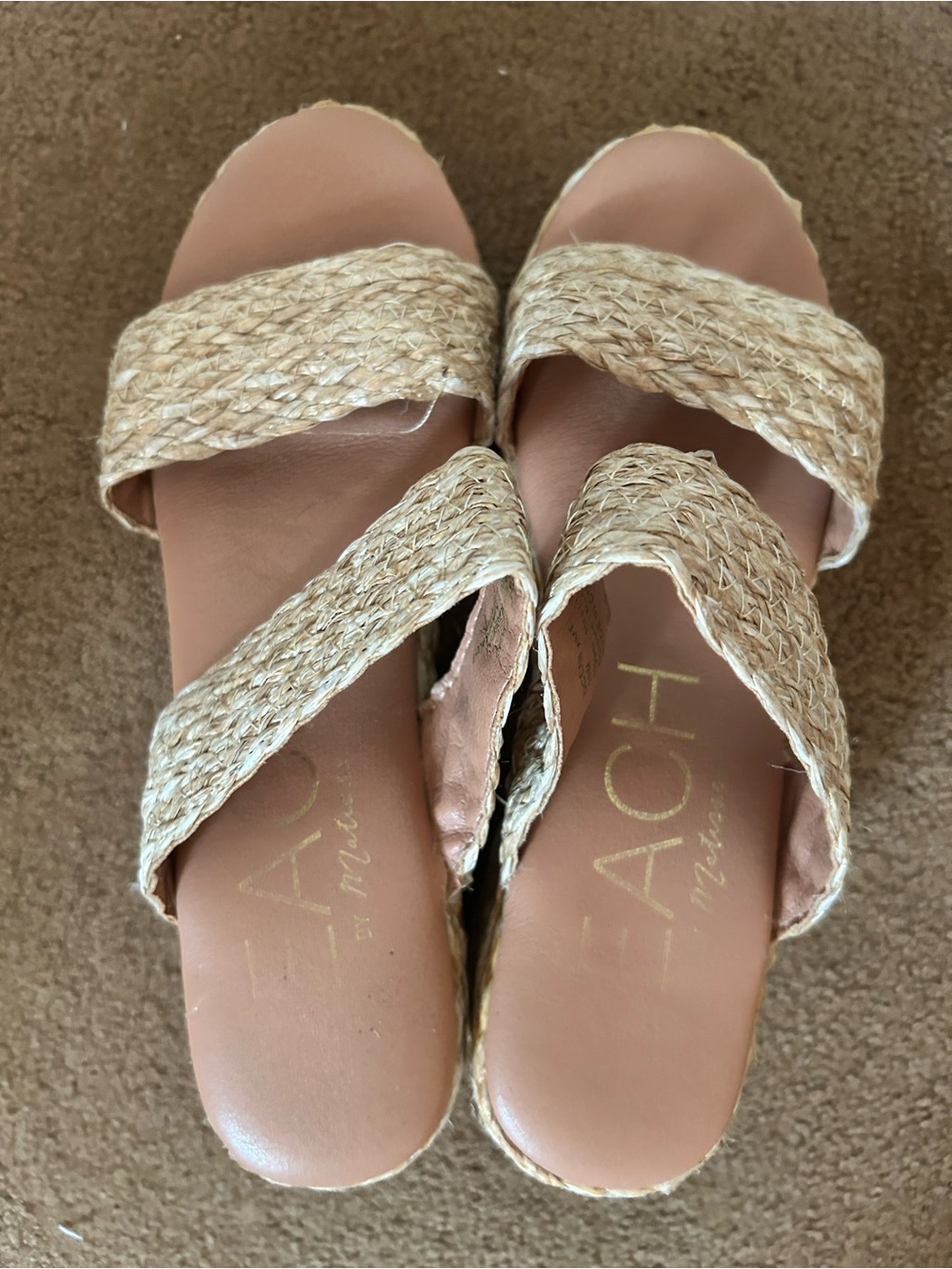 Beach by Matisse Tan Woven Espadrille Slides